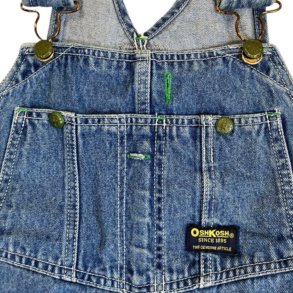 Oshkosh Mens Sz 38 Vintage Denim Carpenter Bib Overalls Vestback Med Wash - Picture 6 of 16